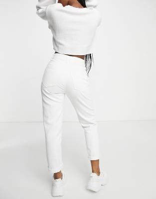 white pants mom jeans