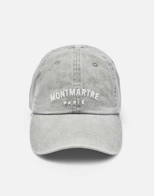 Pull&Bear Montmartre paris bestickte Kappe in Grau, 2 von 6