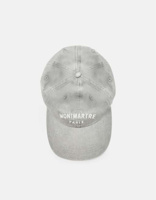 Pull&Bear Montmartre paris geborduurde pet in grijs, 4 van 6