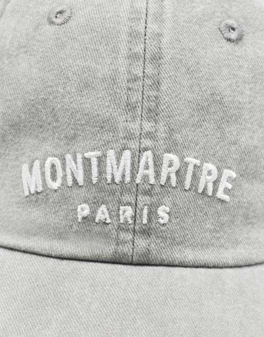 Pull&Bear Montmartre paris geborduurde pet in grijs, 5 van 6