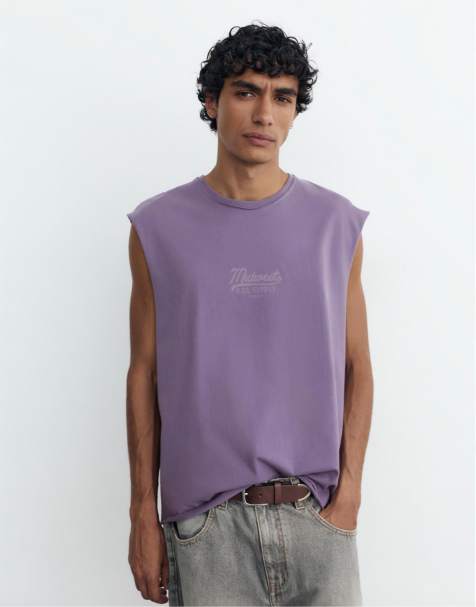 Pull&Bear - Morbærfarvet tanktop med "Midwest"-grafik - view 1