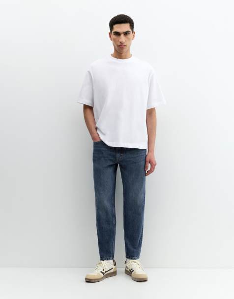 Pull&Bear – Mörkblå jeans i standard fit - view 1