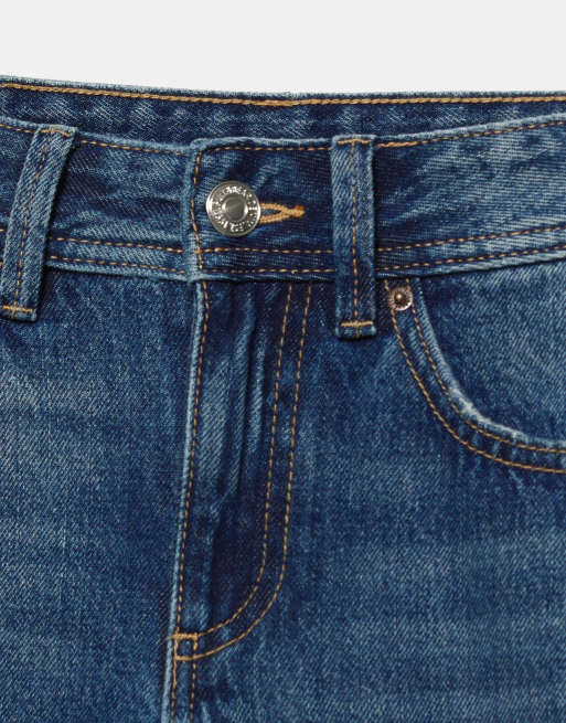 Pull&Bear – Mörkblå jeans med låg midja och raka ben, 7 av 7