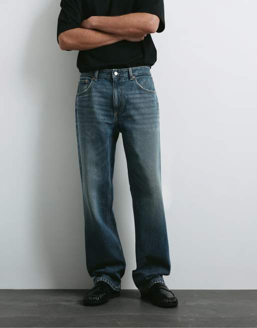 Pull&Bear – Mörkblå jeans med raka ben, 4 av 7