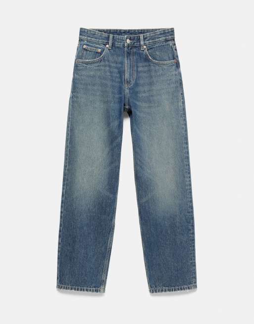 Pull&Bear – Mörkblå jeans med raka ben, 5 av 7