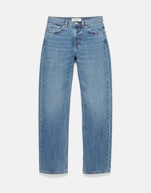 Pull&Bear – Mörkblå jeans med raka ben, 5 av 7