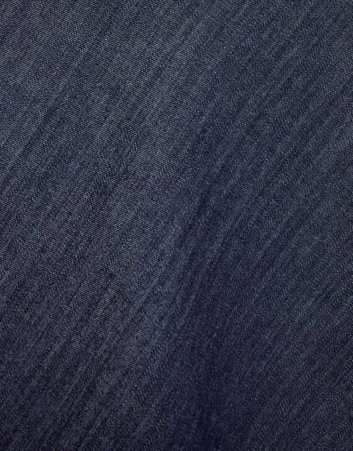 Pull&Bear – Mörkblå, kort jeansklänning med halterneck, 6 av 6