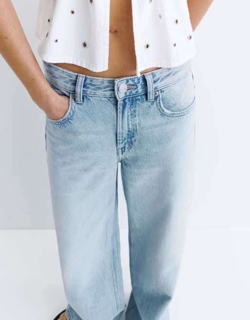 Pull&Bear – Mörkblå, lediga jeans i oversized fit, 3 av 7