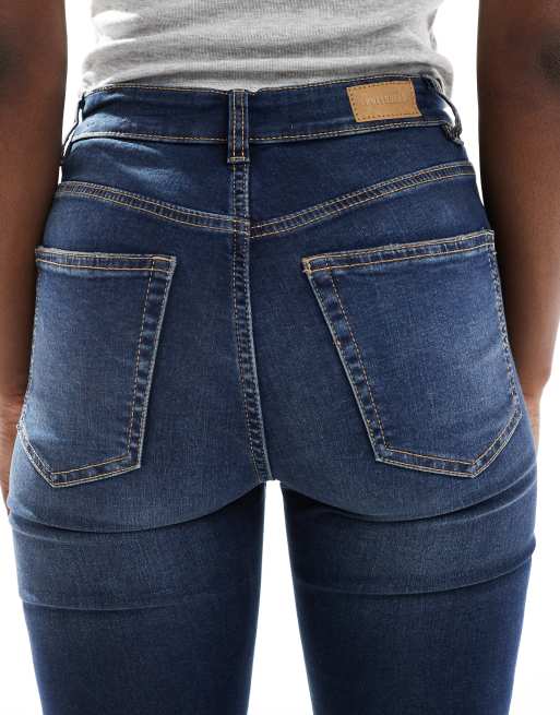 Pull&Bear – Mörkblå, skinny jeans med hög midja, 5 av 5