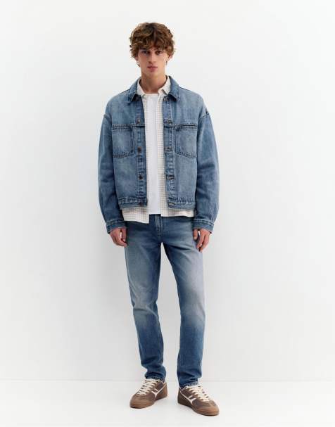 Pull&Bear – Mörkblå slim jeans - view 1