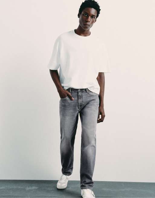 Pull&Bear – Mörkgrå slim jeans, 7 av 7
