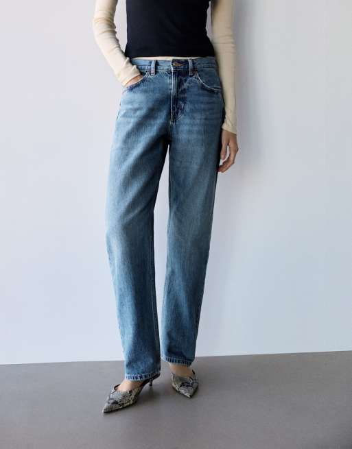 Pull&Bear - Mørkeblå jeans med lige ben, 3 af 7