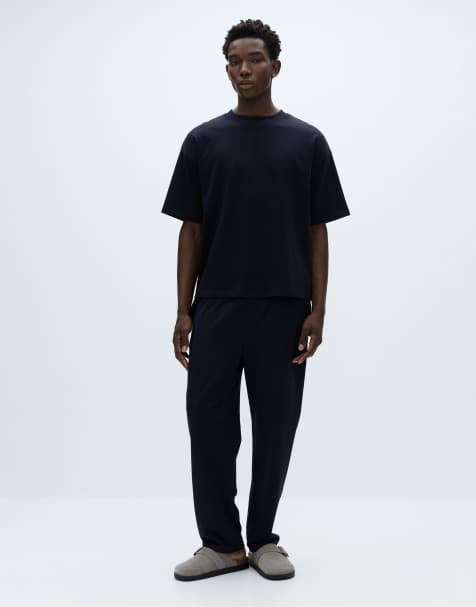 Pull&Bear - Mørkeblå og kortærmet pyjamas - view 1