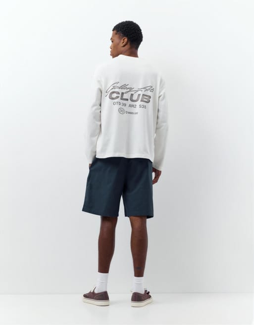 Pull&Bear - Mørkeblå shorts i hørblanding, 2 af 4