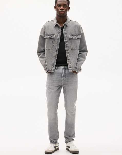 Pull&Bear - Mørkegrå jeans i smal pasform - view 1