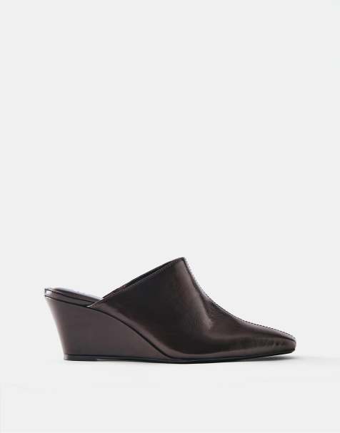 Pull&Bear mules à talon compensé marron - view 1