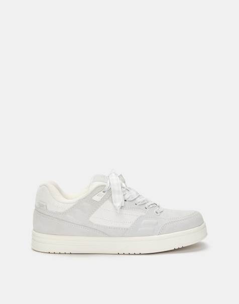 Pull&Bear Multi-panel skate trainers in grey - view 1