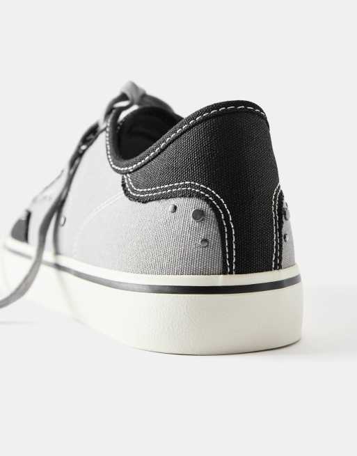 Pull&Bear Multi-piece stud trainers in grey, 3 of 4