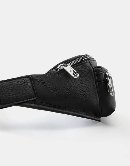 Pull&Bear Multi-pocket belt bag in black, 3 of 5