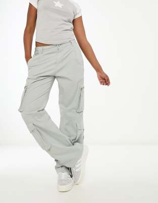 Girls Light Grey Pull On Cargo Trousers, Girls Trousers