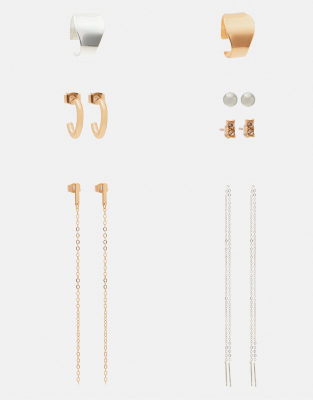 Pull & Bear - Multipack Ohrmanschetten in Goldoptik-Goldfarben