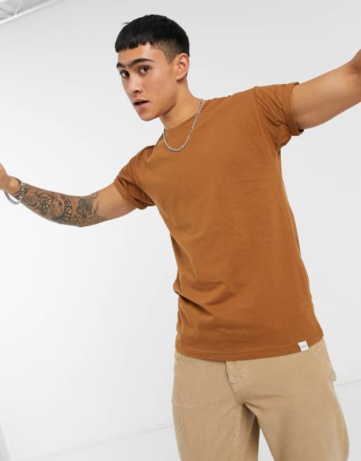 Pull&Bear muscle fit t-shirt in tan
