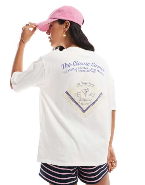 Pull&Bear napkin graphic t-shirt in white - view 1