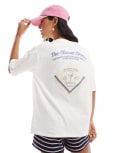 [Pull & Bear] Pull & Bear napkin graphic t-shirt in white M WHITE