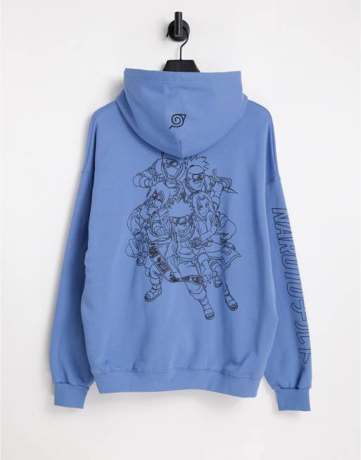 Pull&Bear naruto hoodie in blue ASOS