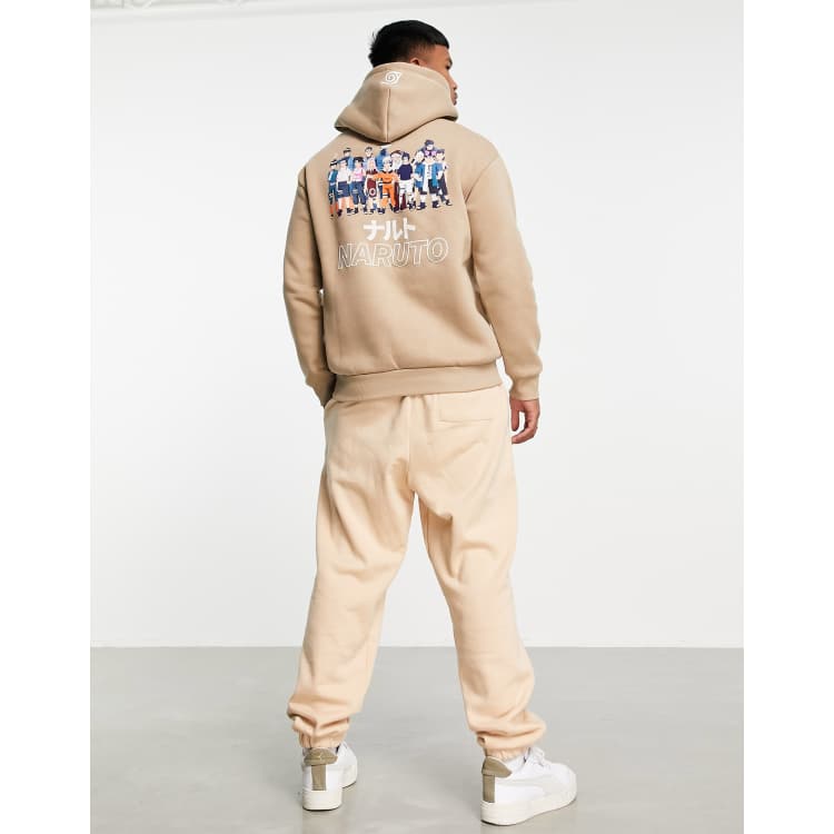 Pull&Bear naruto manga hoodie in beige ASOS
