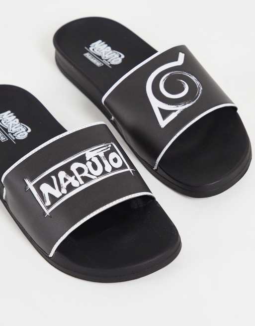 Pull Bear Naruto sliders in black ASOS