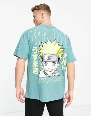 Pull&Bear Naruto Uzumaki t-shirt in green