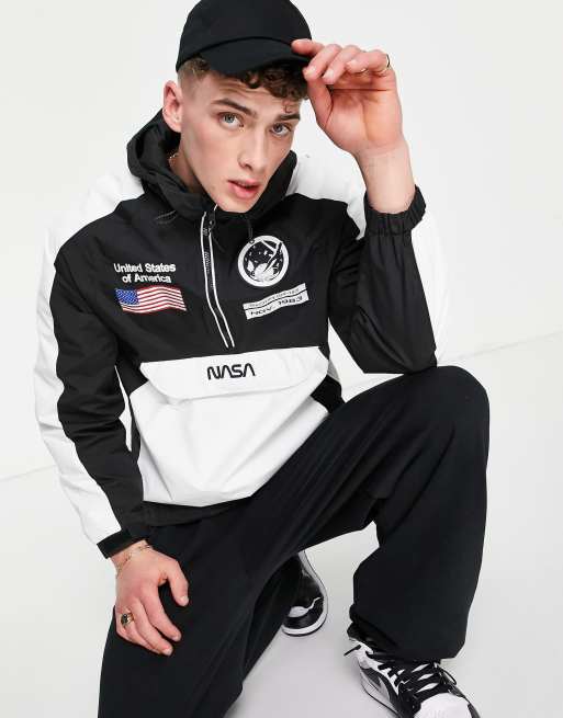 Pull Bear Nasa overhead jacket in black