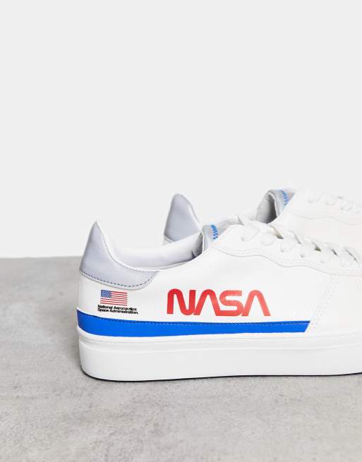 Pull Bear Nasa sneakers in white