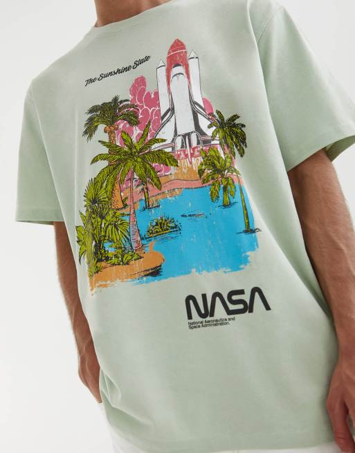 Pull Bear NASA t shirt in green