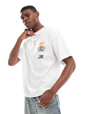 PULL & BEAR NATURAL FRAGMENTS GRAPHIC T-SHIRT