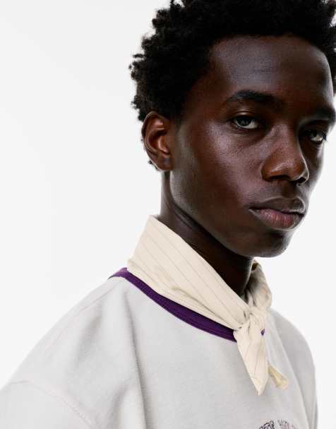Pull&Bear – Naturvit, randig bandanascarf - view 1