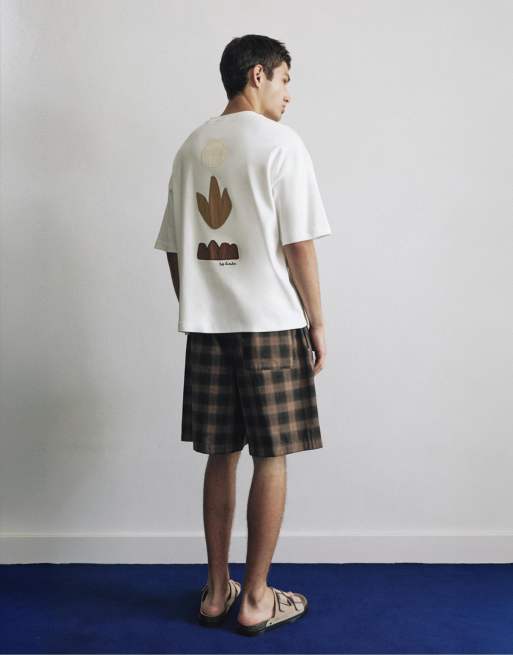 Pull&Bear – Naturvit t-shirt med korta ärmar och tryck, 2 av 4