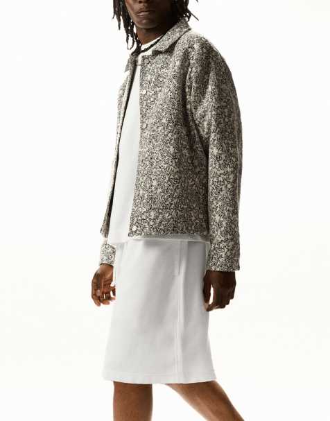 Pull&Bear – Naturvita, diagonala bermudashorts i mjukisstil med struktur - view 1