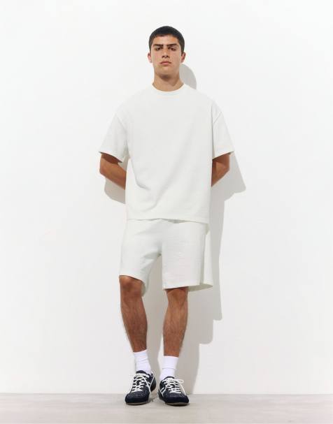 Pull&Bear – Naturvitt set i bermudastil - view 1
