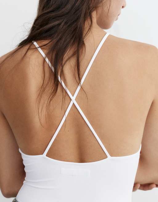 Pull&Bear – Neckholder-Body in Weiß mit Riemchenträgern, 4 von 4
