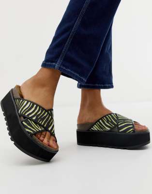 animal print flatforms