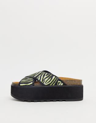 animal print flatforms