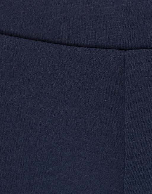 Pull&Bear Neoprene-effect barrel trousers in navy, 6 of 7