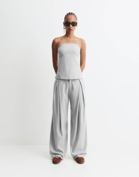 Pull&Bear - Nette broek met figuurnaden in grijs - view 1