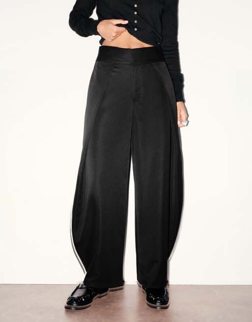 Pull&Bear - Nette broek met vouwnaden in zwart, 4 van 7