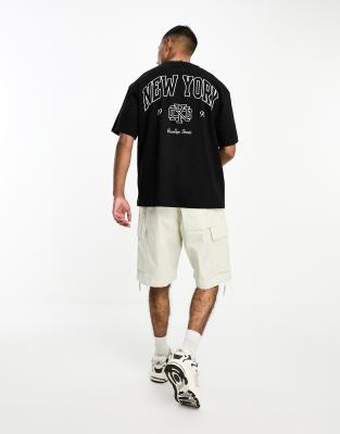 Pull&Bear New York city t-shirt in black