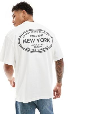 Pull&Bear New York printed t-shirt in white