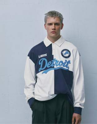 Pull & Bear Nfl Detroit Polo Shirt In White