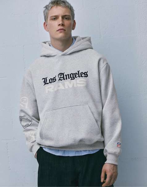 Pull&Bear – NFL – Kapuzenpullover in meliertem Grau mit „Los Angeles“-Print - view 1
